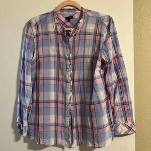 Talbots Button Up Plaid Shirt